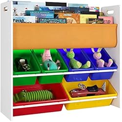Homfa Meuble de Rangement Étagère pour Jouets Enfants Porte-revues avec 5 Niveaux pour Chambre d'Enfant 85.8×26.6×78cm Blanc