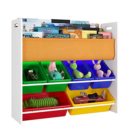 Homfa Meuble de Rangement Étagère pour Jouets Enfants Porte-revues avec 5 Niveaux pour Chambre d'Enfant 85.8×26.6×78cm Blanc