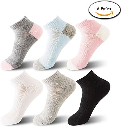 Running Socks, [6 Pairs] Sports Socks Pure Natural Cotton Professional Half Cushioned Athletic Socks for Men - Super Soft and Comfortable for Running and Outdoors