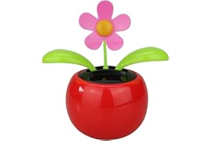 Anawakia Solar Wackel Blume Wackelblume Solarblume Solar Wackelblume Blume für Auto Balkon Solarblume Wackelblume (Rot)