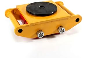 CUCUMMOO 360° Drehung 6 Ton Hochwertige Schwerlast Schwerlastrollen Transportfahrwerk Panzerrollen Fahrwerk Rollen Transportrolle Maschine Transporthilfe (Gelb)