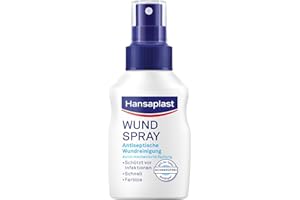‎HANSAPLAST Hansaplast Wundspray (50 ml), zur antiseptischen Wundreinigung durch mechanische Spülung, Spray schützt vor Wundinfektionen, farblos und besonders hautfreundlich