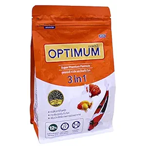 Foodie Puppies Optimum 3 in 1 Super Premium Formula Fish Food for Carp, Goldfish and Cichlid Spirulina 12% Floating Type Small Pellet (400g) with Free Key Ring