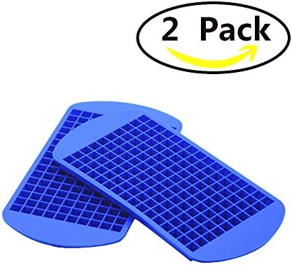 Ice Cube Tray, Zonyanl Soft Silicone Ice Moulds Makes for Whiskey Squares, Set of 2, 160 pieces (Blue)