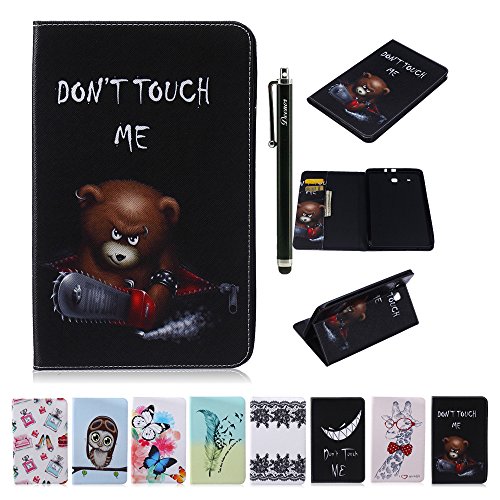 Galaxy Tab E 9.6-Inch SM-T560 Hülle, DEENOR Cute Colorful Design Flip Tasche PU Leder Abdeckung Stand Schutzhülle für Samsung Galaxy Tab E 9.6-Inch SM-T560 / T561 / T565. *Brown Bear