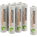 AmazonBasics Vorgeladene Ni-MH AAA-Akkus - Akkubatterien (1.000 Zyklen, typisch 800mAh,  1.2 V ,minimal 750mAh) 8 Stck