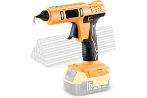 LMYDIDO Akku Heißklebepistole Kompatibel mit Dewalt 18V 20V Lithium-Akku, 100W Kabellose Klebepistole mit 20 Stück Klebestiften, Schnelle Erwärmung (for Dewalt 18V/20V)
