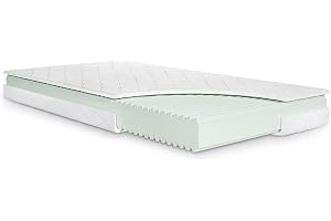 Julius Zöllner Ungdomsmadrass Soft Junior – högkvalitativ juniormadrass, premium komfortskum med vågprofil, OEKO-TEX Standard 100, tillverkad i Tyskland, storlek 120 x 200 cm