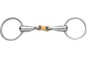 Korsteel Stainless Steel with Copper French Link Loose Ring Snaffle Bit, 5.5"