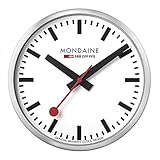 GEHÄUSE: Das Gehäuse der Offiziellen Schweizer Bahnhofsuhr besteht aus gebürstetem Auluminium und bringt schlichte Eleganz in Ihre vier Wände