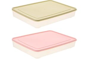 Wuuooei Caja de Almacenamiento de Huevos, 2 Piezas Hueveras de Plastico, Hueveras para Frigorifico 24 Huevos, Bandeja Huevos Nevera con Tapa, Huevera Nevera Apilable (rosa, beige)