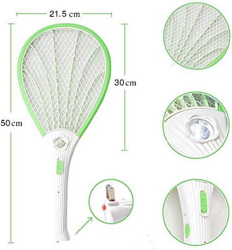 YQQ 2pcs electric mosquito shot rechargeable LED anti-mosquito shoots shell large net electric pump mosquito fly shot , apple green