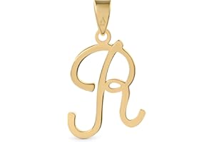 Amberta Italian 9ct Gold Initial Pendant for Women and Men | Real Letter Pendant Without Chain | Solid Gold