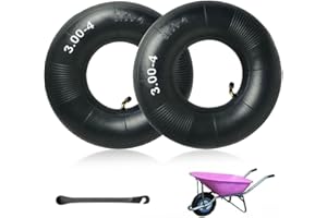 BNGXR Cámaras de Aire Ruedas Pequeñas,2 x 3.00-4 Tubo Interior Fuerte Capacidad de Carga,Caucho Negro,para Carro Sembradora Agrícola Carro de Herramientas,Llantas con Válvula Rueda,Carro de Mano
