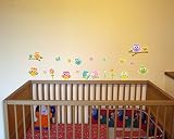 16-teiliges Baby Eulen Wandtattoo Set Kinderzimmer Babyzimmer in 5 Größen (2x16x26cm mehrfarbig) - 2