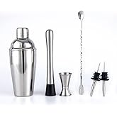 Coofbe Profesyonel Paslanmaz &Ccedil;elik 750ML 6 Par&ccedil;a Kokteyl Seti Kokteyl Hazırlama Bar Shaker Seti