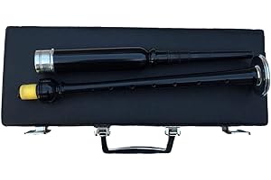 TARTAN CITY Scottish Great Highland Bagpipes Practice Chanter Rosewood Silver Amounts with Carrying Hard Case | Best Bagpipe Practice Chanter + 2 Reeds and Hard Carrying Case