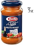pesto de albahaca en conserva  3x Barilla Pesto Rosso Con Tomate, Albahaca y Vinagre BalsÃ¡mico de Modena IGP Para Pasta 200g