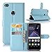 Produktbild Huawei P8 lite 2017 hülle, KuGi Huawei P8 lite 2017 hülle / Fall - Hochwertige PU-Leder Ständer Wallet hülle für Huawei Huawei P8 lite 2017 51091CDM Smartphone.(Blau)