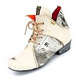 TMA Damen Stiefeletten 8818 Cremeweiß 38