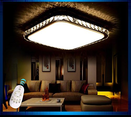 LED ceiling light 2017hp-70x50cm crystal amber incl. LEDs and remote control light color / brightness adjustable 48W