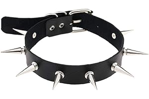 Bontand Gothic Spitz Punk-Kragen mit Spikes Nieten Frauen Männer Emo verzierte Chocker Halskette Silber Goth Schmuck
