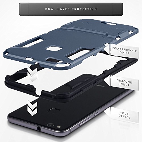 Huawei P10 lite Case  GOGME  Tough Armor Series  Robusta Armadura H  brida TPU   PC  Anti-Scratch Panel trasero   Parachoques TPU a prueba de choques   Soporte plegable  Slim cubierta delgada para Huawei P10 lite 