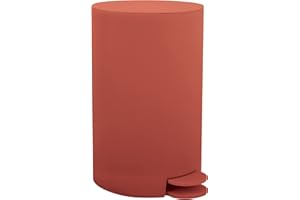 MSV Osaki - Pattumiera a pedale con secchio interno rimovibile, 3 l, colore: Rosso terracotta