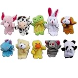 10 Pcs Finger Set Animal Puppet Set Toy children's Learn Play Story 10z