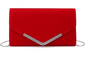 EVEOUT Carteras de Mano y Clutches de Mujer Terciopelo Embrague de Noche con Cadena Bolsa de Hombro Monedero para Banquete Fiesta