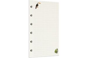 Zelten Recambio de papel perforado multicolor para encuadernación de 6 agujeros (A7, Rainforest Squared)