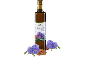 Biopurus Pure Premium Cold Pressed Flax Seed Oil 500ml – Food Grade Linseed Oil Rich in Omega 3 – Vegan Cold Use Cooking for Salads, Smoothies & Healthy Nutrition
