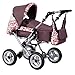 Produktbild Zekiwa Zeki de Luxe Kombipuppenwagen mit Schwenkschieber, viele Spielfunktionen, mit Anhängetasche, Dessin: Sanddorn