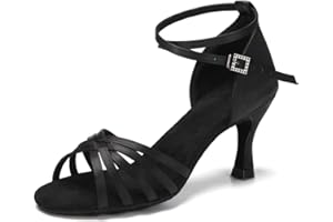 RUYBOZRY Scarpe da Ballo Latino Americano Donna in Raso Scarpe Ballo Salsa da Sala Modello-802QB