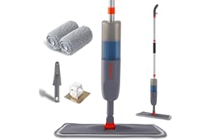 SDARISB Balais Serpillère Vaporisateur，Spray Mop avec 3 Tampons de Rechange et brosse，balai serpillère microfibre avec vaporisateur pour la Maison, la Cuisine, Le Bois Dur, Le Stratifié, Le Bois, la Céramique