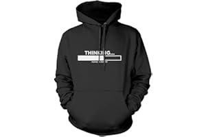 HotScamp Thinking Please Be Patient Kids and Adults Unisex Hoodie Funny Slogan Sarcastic