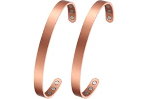 MagEnergy Kupfer-Armband für Männer und Frauen 99,9% reines Kupfer Armreif 6,8" einstellbar mit 8 Magneten