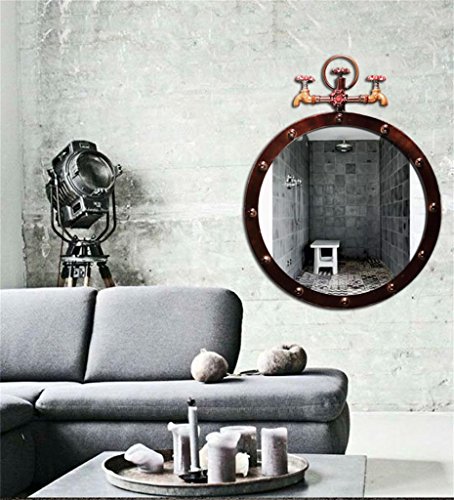YANZHEN Retro Walled Badezimmer mit Make-up-Spiegel Industrial Wind Wasserhahn Spiegel Eisen Dekorative Anhänger Kreative Home Beauty Mirror Großes Muttertagsgeschenk - 2