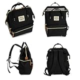 Wide Open Designer Baby Windel Rucksack von moskka-travel Bag, Windel Tasche w/kinderwagenhalter, Wickelunterlage & Isolierte Tasche Für Mom & Dad – Schwarz - 2