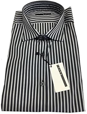 XACUS camicia uomo rigata nero/bianco 80%cotone 15% poliammide 5% elastan