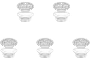 fashy 6014 - Tappo di ricambio per bottiglie dell'acqua calda, grande, filettatura Ø 29 mm, confezione da 5 pezzi, colore: Bianco