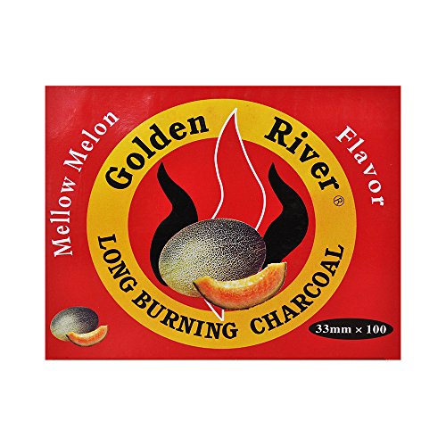 Golden River - Carbón Golden River 33 mm con aroma de melón - Para narguile