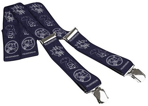 Braces with "FEUERWEHR"/Print 06840 Blue Trouser Holder