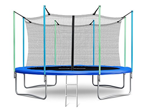 Trampolin 366 cm 12ft mit Sicherheitsnetz Innennetz und Einstiegsleiter Neo-Sport PRO Gartentrampolin