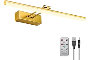 HOWMZON Picture Light, Battery Picture Lights with Remote of Timer and Dimmable, 20 Metal Art Light for Paintings,Display Lamp for Wall Gallery Dartboard Portrait Frame Artwork (Copper)