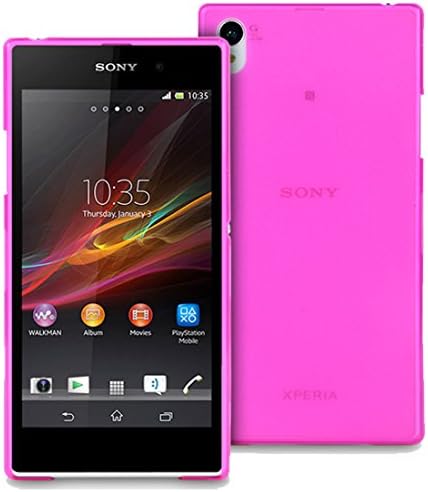 By NicenMatch - Transparent Ultra Thin Slim LightWeight Matte Back Case Cover For Sony Xperia Z1 C6902 L39h C6903 Mobile Phone Includes Free UK Delivery (Pink Colour)