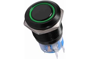 Saluaqui Tryckströmbrytare 12v 19Mm 12 24V På/Av Självlåsande Tryckplatta Strömbrytare med blå LED-indikator för Automotiv Ma