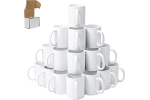 Signzworld Sublimation Mugs 11oz Blank Plain White Large Handle Coffee Mug Cups with Smash Proof Boxes (Pack of 36)