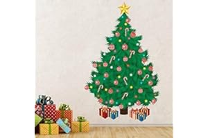 WALPLUS Christmas Decorations Wall Stickers" Traditional Christmas Tree" Wall Murals Decals Living Room Children Nursery School Restaurant Cafe Hotel Home Décor