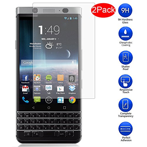 MaxKu BlackBerry KEYone Schutzfolie, [2 Stück] Glasfolie Hartglas 9H Hardness Panzerglas Displayschutz Anti-Kratz Displayschutz für BlackBerry KEYone